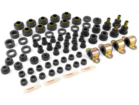 This Black Polyurethane Bushing Kit from Prothane Fits 80-86 Jeep CJ Models. Rugged Ridge