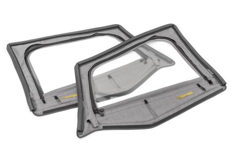 Jeep Fabric Replacement Upper Door Skins For 88-95 Wrangler YJ Black Diamond Pair MasterTop