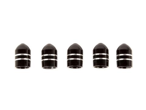 Tire Valve Stem Cap 5 Piece Aluminum Black Rugged Ridge
