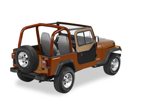 Square Upper Door Sliders Rear Corner Jeep 1988-1995 Wrangler YJ Fits Original Factory Hardware or Replace-A-Top 51120, 51123 Spice Single Sliding Bestop