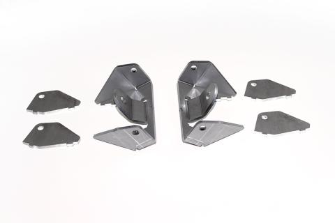 Dual Front Lower Shock Mounts SD60 Bare Steel Motobilt