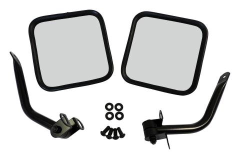 Gloss Black Mirror Kit for 1976-1995 Jeep CJ-5, CJ-7, CJ-8, & YJ Wrangler RT Off Road