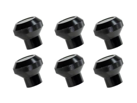 Dash Knob Kit Billet Stainless Steel Black 76-86 Jeep CJ Rugged Ridge