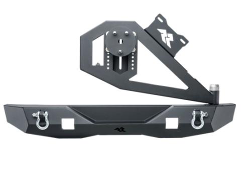 XOR Bumper Rr W/Tire Carrier Black Jeep Rugged Ridge
