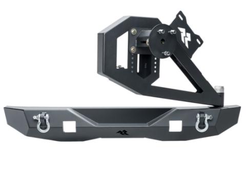 XOR Bumper Rr W/Tire Carrier Black Jeep Rugged Ridge