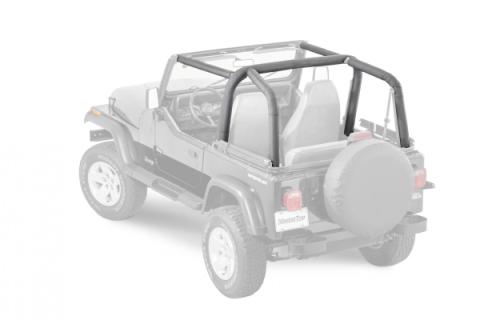 Jeep YJ Sport Bar Covers For 92-95 Jeep Wrangler YJ Black Denim MasterTop