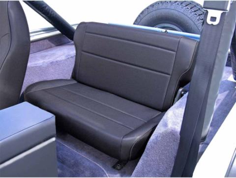 Seat Rear Fold/Tumble Black Denim 76-95 Jeep CJ/Wrangler YJ Rugged Ridge