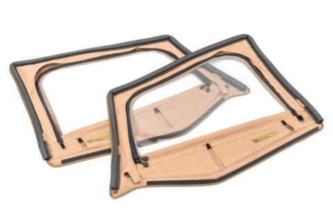 Jeep Fabric Replacement Upper Door Skins &amp; Frame For 88-95 Wrangler YJ Spice Diamond Pair MasterTop