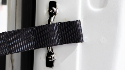 Jeep CJ/YJ Door Strap Kit For 76-95 Jeep CJ/YJ Black Powdercoat Stainless Steel Kentrol
