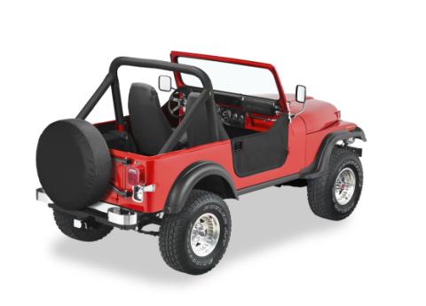 Lower Fabric Half Doors For Jeep 1955-1975 CJ5 Black Crush Bestop