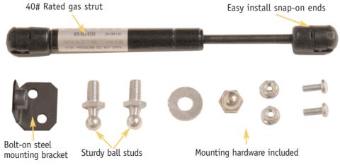 Console Gas Strut Kit Universal 7 1/2 Inch Black Tuffy Security Products