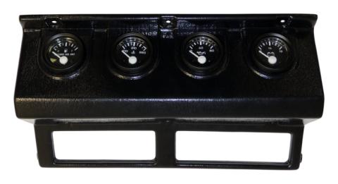 BLACK GAUGE PANEL W/ 4 BLACK-FACED GAUGES &amp; WIRING for 1987-1990 yJ wRANGLER RT Off Road