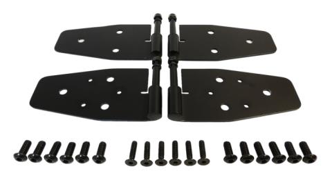 Door Hinge Set, Left &amp; Right Front Upper &amp; Lower, Matte Black, Stainless Steel RT Off Road