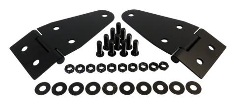 Hood Hinge 1987-1995 YJ Wrangler Incl. 2 Hinges Hardware Matte Black Powder Coated Stainless Steel RT Off Road