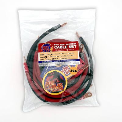 1987-1990 Jeep Wrangler YJ Battery Cable Kit 4.2 Liter 1/0 Gauge Battery Cable Big7Kits