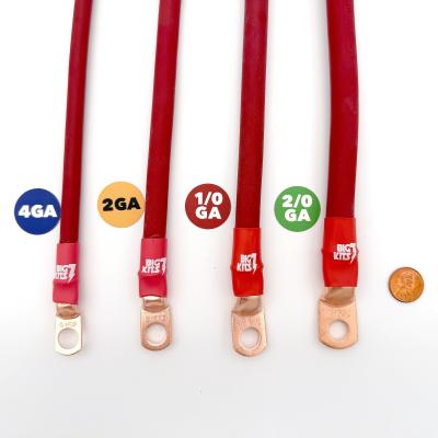 1987-1990 Jeep Wrangler YJ Battery Cable Kit 2.5 Liter 1/0 Gauge Battery Cable w/Black Red/Spyder Wrap Big7Kits