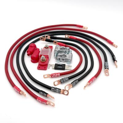 1987-1990 Jeep Wrangler YJ Battery Cable Kit 4.2 Liter 2 Gauge Battery Cable w/Black Red/Spyder Wrap Big7Kits