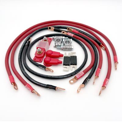1987-1990 Jeep Wrangler YJ Battery Cable Kit 4.2 Liter 4 Gauge Battery Cable w/Black Red/Spyder Wrap Big7Kits