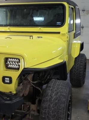 Jeep YJ Tube Fenders Negative Flare Bare Steel For 87-95 Wrangler YJ Wizard Works Offroad