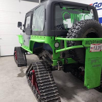 Jeep YJ Comp Cut Rear Armor Bare Steel For 87-95 Wrangler YJ Wizard Works Offroad