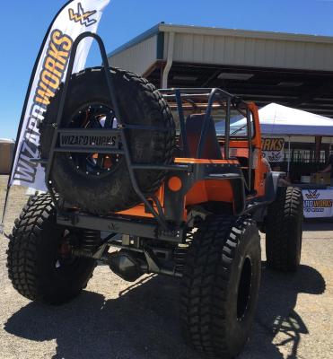 Jeep YJ Rear Bumper and Swing Down Tire Carrier Bare Steel For 87-95 Wrangler YJ Wizard Works Offroad