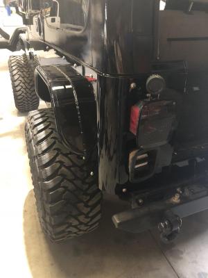 Jeep TJ Rear Armor w/Tube Flares Bare Steel For 97-06 Jeep Wrangler TJ Wizard Works Offroad