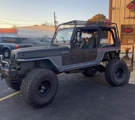 Jeep TJ Comp Cut Rear Armor w/ Tube Flares Bare Steel For 97-06 Jeep Wrangler TJ Wizard Works Offroad
