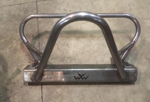 Jeep TJ Stubby Bumper with Grill Hoop Bare Steel For 97-06 Jeep Wrangler TJ Wizard Works Offroad