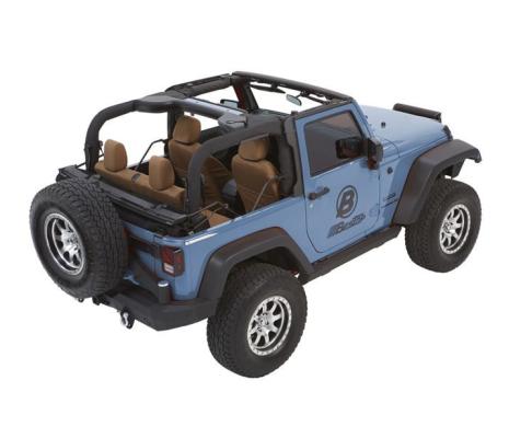 Jeep Trektop Glide - Jeep 07-18 Wrangler JK 2-Door (Black Diamond) Bestop