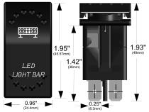 Rocker Switch On/Off 5 Pin LED Light Bar White Bulldog Winch