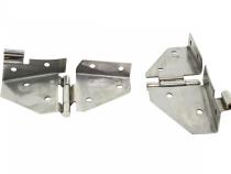 Jeep CJ/YJ Windshield Hinge No Mirror Holes Pair  76-95 CJ and Wrangler YJ Polished Silver Kentrol