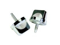 Jeep CJ/YJ Windshield Knobs Pair 76-95 CJ and Wrangler YJ Polished Silver Kentrol