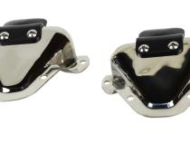 Jeep CJ/YJ Interior Door Latch Brackets Pair 81-95 CJ and Wrangler YJ Polished Silver Kentrol