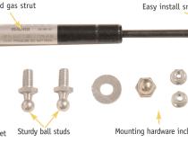 Console Gas Strut Kit Universal 7 1/2 Inch Black Tuffy Security Products