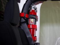 Fire Extinguisher Holder for Padded Roll Bar Red Fishbone Offroad