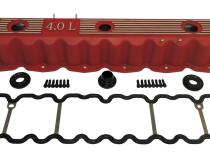 Red Aluminum Valve Cover Kit for Multiple Jeep Models w/ 4.0L Engine RT Off Road