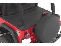 Tonneau Cover Soft Folding Cover Black Denim Channel Mounted 1992-1995 YJ Wrangler RT Off Road