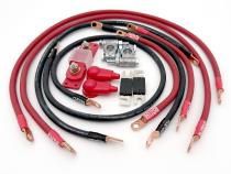 1991-1995 Jeep Wrangler YJ Battery Cable Kit 2.5 Liter 4 Gauge Battery Cable w/Black Red/Spyder Wrap Big7Kits