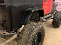 Jeep CJ7 Rear Armor w/Tube Flares Bare Steel For 76-87 Jeep CJ7 Wizard Works Offroad