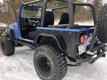 Jeep CJ7 Rear Armor w/Tube Flares Bare Steel For 76-87 Jeep CJ7 Wizard Works Offroad