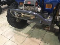 Jeep Stubby Front Bumper w/Bull Bar Bare Steel For 76-87 Jeep CJ7 81-85 Jeep Scrambler Wizard Works Offroad