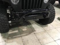 Jeep YJ Stubby Front Bumper w/Bull Bar Bare Steel For 87-95 Wrangler YJ Wizard Works Offroad