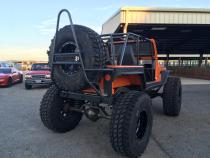 Jeep YJ Rear Bumper and Swing Down Tire Carrier Bare Steel For 87-95 Wrangler YJ Wizard Works Offroad