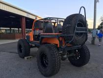 Jeep YJ Rear Bumper and Swing Down Tire Carrier Bare Steel For 87-95 Wrangler YJ Wizard Works Offroad