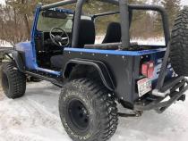 Jeep TJ Rear Armor w/Tube Flares Bare Steel For 97-06 Jeep Wrangler TJ Wizard Works Offroad