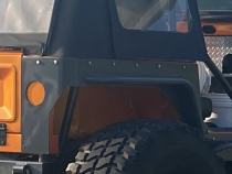 Jeep TJ Comp Cut Rear Armor w/ Tube Flares Bare Steel For 97-06 Jeep Wrangler TJ Wizard Works Offroad