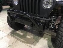 Jeep TJ Stubby Front Bumper w/Bull Bar Bare Steel For 97-06 Jeep Wrangler TJ Wizard Works Offroad