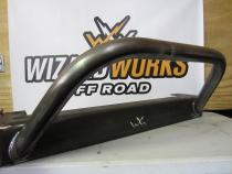 Jeep TJ Stubby Front Bumper w/Bull Bar Bare Steel For 97-06 Jeep Wrangler TJ Wizard Works Offroad