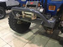 Jeep TJ Stubby Front Bumper w/Bull Bar Bare Steel For 97-06 Jeep Wrangler TJ Wizard Works Offroad